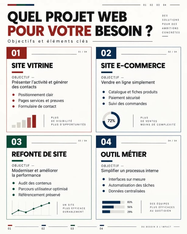 Création site internet Bayonne : comparaison des types de projets web et de leurs objectifs