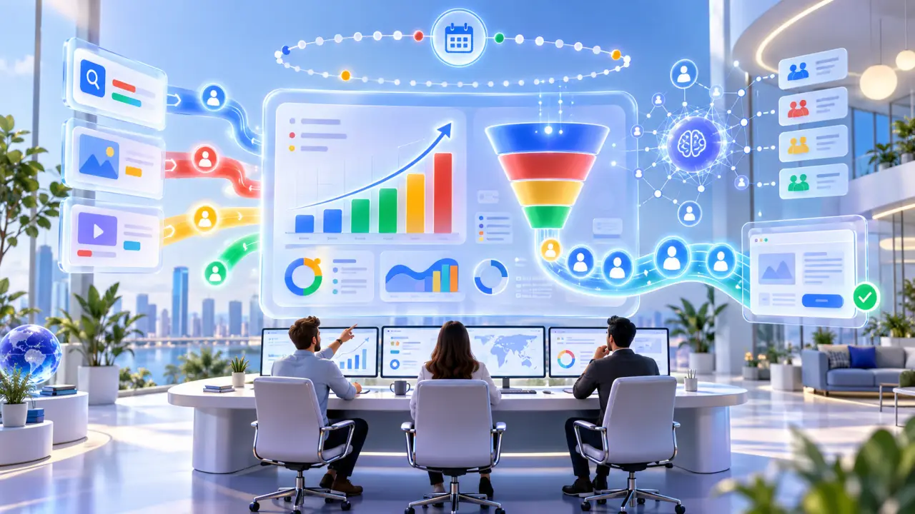 Tableau de bord Google Ads analysant les performances d’un ciblage publicitaire par intelligence artificielle
