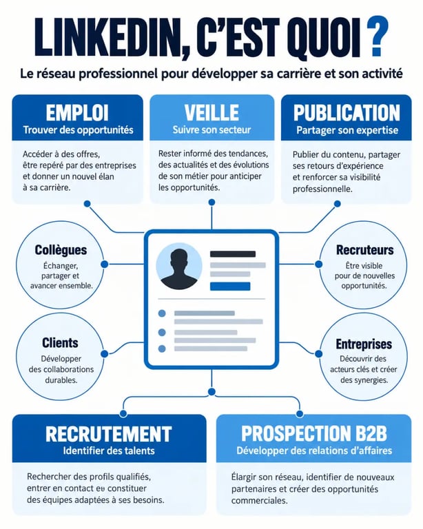 LinkedIn c’est quoi : infographie des usages du réseau social professionnel