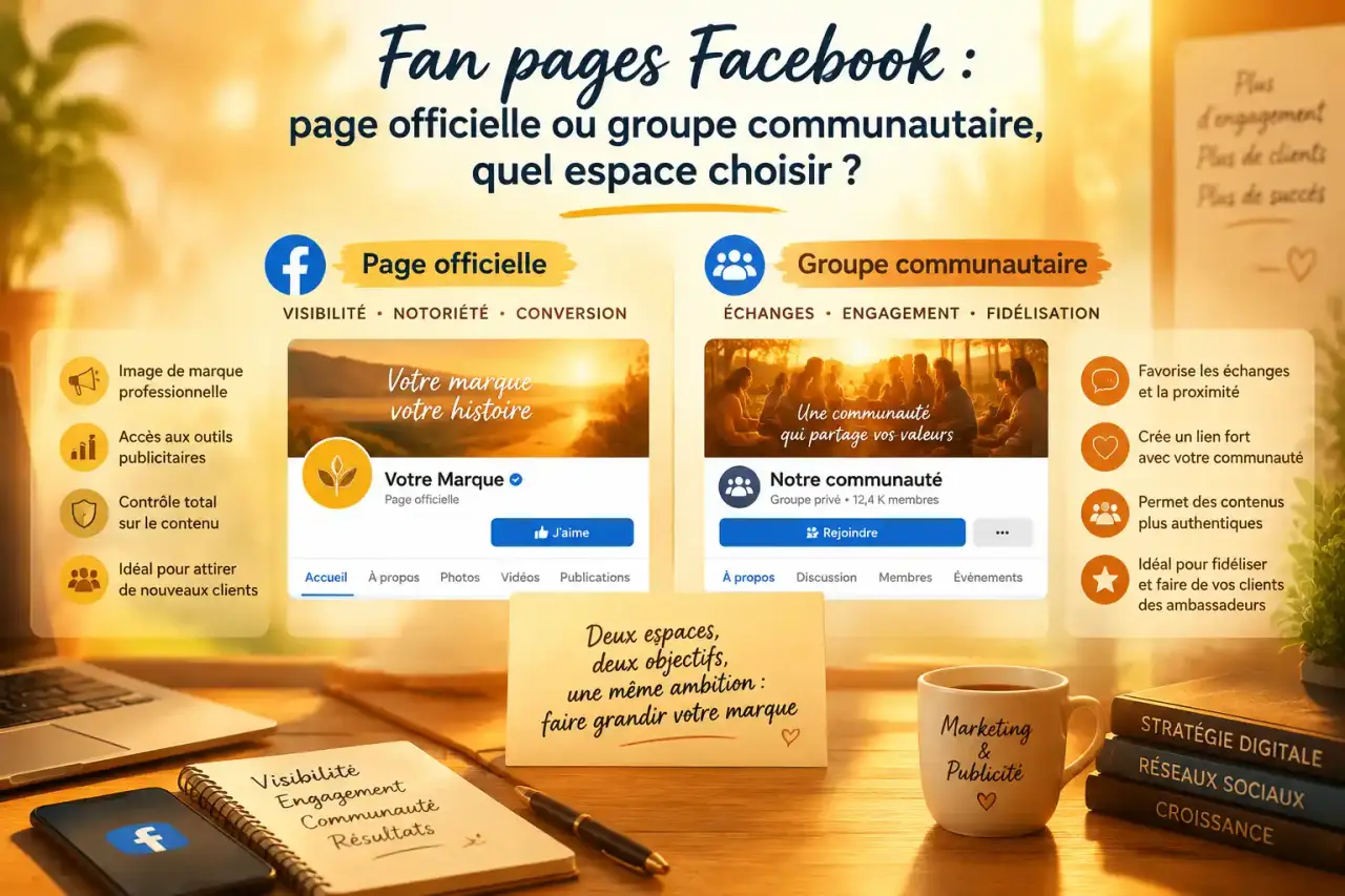 Fan pages Facebook : page officielle ou groupe communautaire, quel espace choisir ?